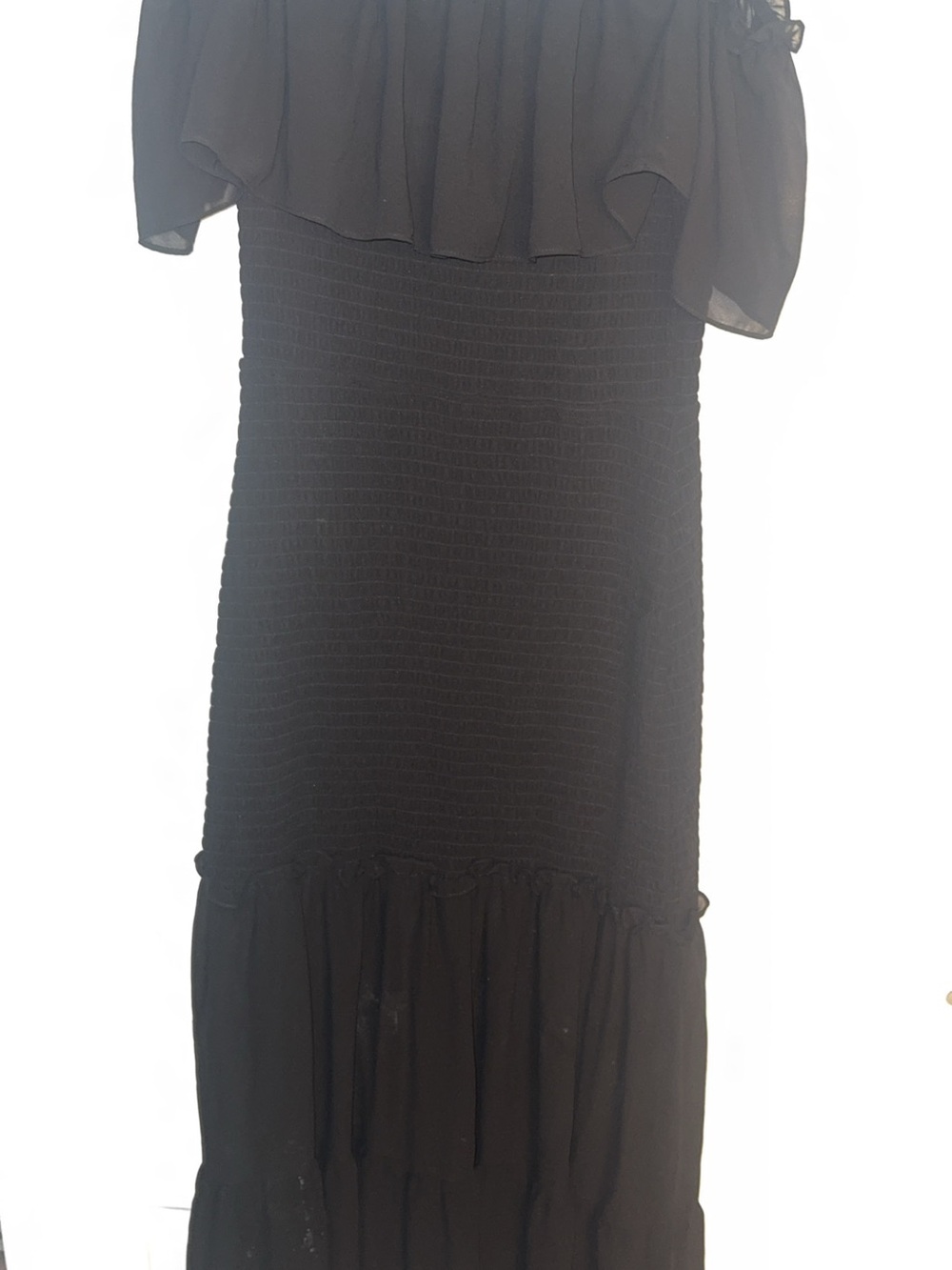 Baltic Born Black Off-Shoulder Smocked Maxi Dress - Women